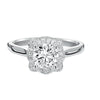 Artcarved Bridal Semi-Mounted with Side Stones Contemporary Halo Engagement Ring Marissa 14K White Gold