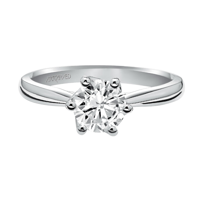Artcarved Bridal Mounted with CZ Center Classic Solitaire Engagement Ring Abigail 14K White Gold