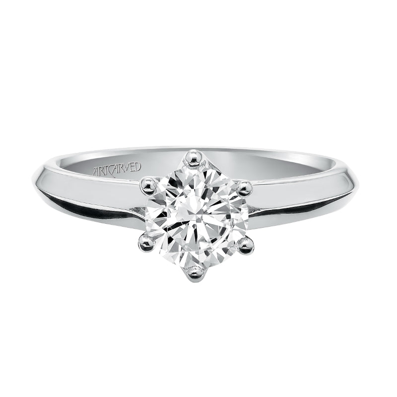 Artcarved Bridal Mounted with CZ Center Classic Solitaire Engagement Ring Stacy 14K White Gold