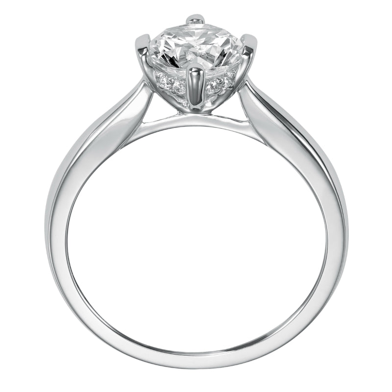 Artcarved Bridal Mounted with CZ Center Classic Solitaire Engagement Ring Nancy 14K White Gold
