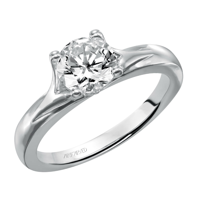 Artcarved Bridal Mounted with CZ Center Classic Solitaire Engagement Ring Monica 14K White Gold