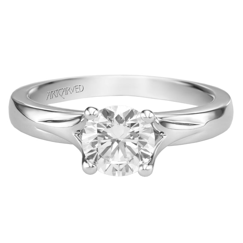 Artcarved Bridal Unmounted No Stones Classic Solitaire Engagement Ring Monica 14K White Gold
