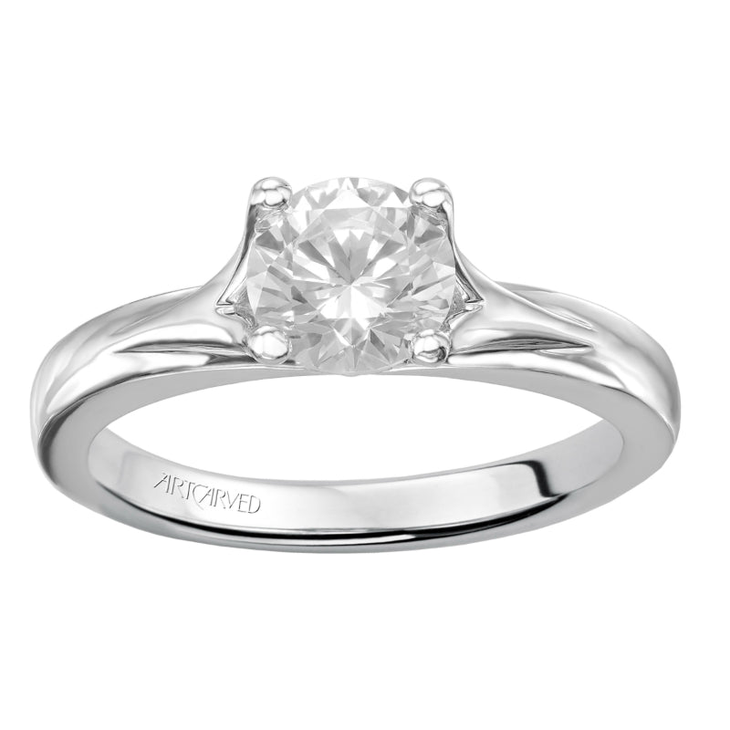 Artcarved Bridal Mounted with CZ Center Classic Solitaire Engagement Ring Monica 14K White Gold