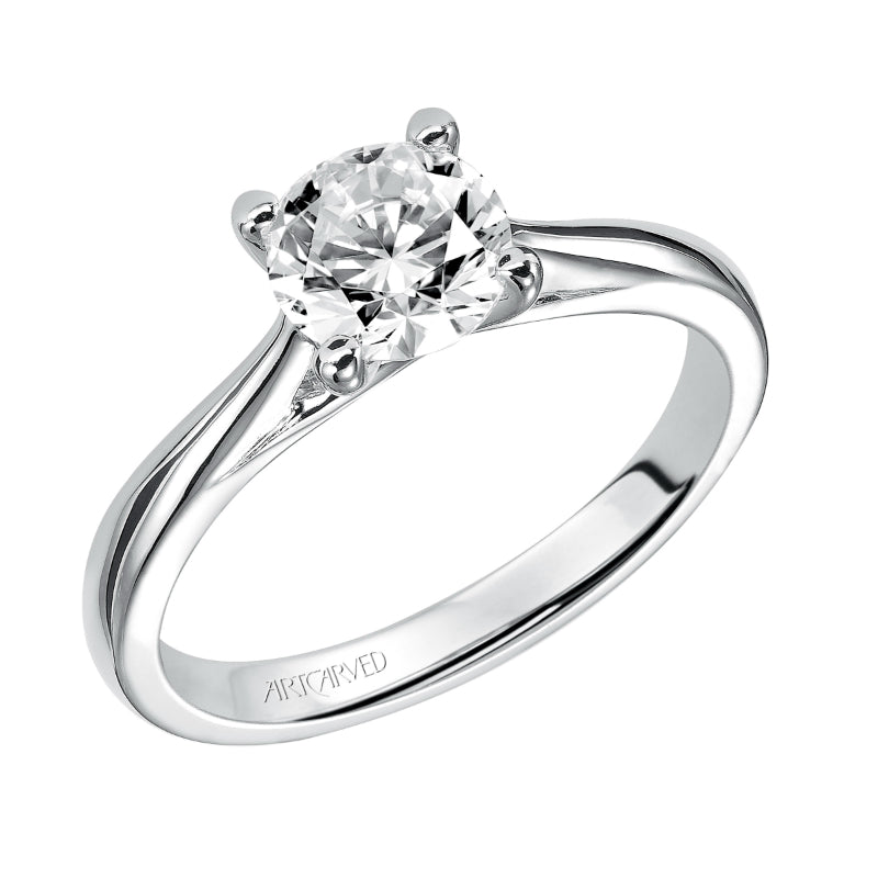 Artcarved Bridal Mounted with CZ Center Classic Solitaire Engagement Ring Lindsey 14K White Gold