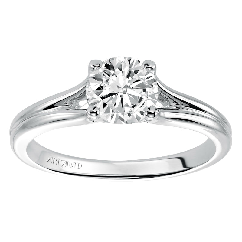 Artcarved Bridal Mounted with CZ Center Classic Solitaire Engagement Ring Lana 14K White Gold