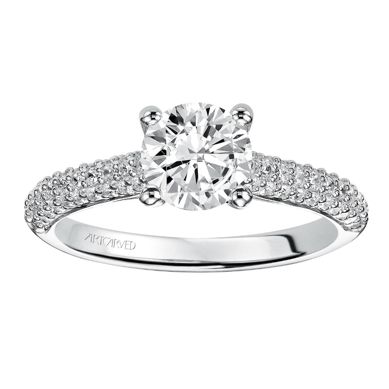 Artcarved Bridal Mounted with CZ Center Classic Engagement Ring Colleen 14K White Gold