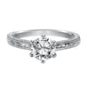 Artcarved Bridal Mounted with CZ Center Vintage Engraved Solitaire Engagement Ring Gretchen 14K White Gold