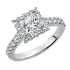 Artcarved Bridal Semi-Mounted with Side Stones Classic Halo Engagement Ring Yolanda 14K White Gold