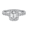 Artcarved Bridal Mounted with CZ Center Classic Halo Engagement Ring Gabby 14K White Gold