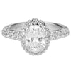 Artcarved Bridal Semi-Mounted with Side Stones Classic Halo Engagement Ring Gabby 14K White Gold