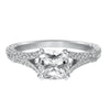 Artcarved Bridal Mounted with CZ Center Vintage Engraved Diamond Engagement Ring Angelina 14K White Gold