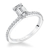 Artcarved Bridal Mounted with CZ Center Classic Engagement Ring Sybil 14K White Gold