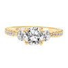 Artcarved Bridal Semi-Mounted with Side Stones Classic Diamond 3-Stone Engagement Ring Claudia 14K Yellow Gold