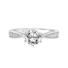 Artcarved Bridal Mounted with CZ Center Vintage Filigree Diamond Engagement Ring Cornelia 14K White Gold