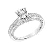 Artcarved Bridal Mounted with CZ Center Vintage Filigree Diamond Engagement Ring Vera 18K White Gold