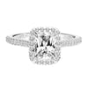 Artcarved Bridal Semi-Mounted with Side Stones Classic Halo Engagement Ring Clarissa 14K White Gold