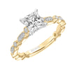 Artcarved Bridal Mounted with CZ Center Vintage Milgrain Diamond Engagement Ring Beatrice 18K Yellow Gold Primary & White Gold