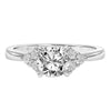 Artcarved Bridal Mounted with CZ Center Classic 3-Stone Engagement Ring Maryann 14K White Gold