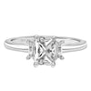 Artcarved Bridal Semi-Mounted with Side Stones Classic 3-Stone Engagement Ring Audrey 14K White Gold