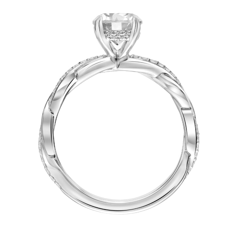 Artcarved Bridal Mounted with CZ Center Contemporary Twist Engagement Ring Cassidy 14K White Gold