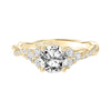 Artcarved Bridal Mounted with CZ Center Contemporary 3-Stone Engagement Ring 14K Yellow Gold