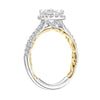 Artcarved Bridal Mounted with CZ Center Classic Lyric Halo Engagement Ring Falyn 18K White Gold Primary & 18K Yellow Gold