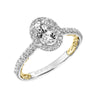Artcarved Bridal Mounted with CZ Center Classic Lyric Halo Engagement Ring Falyn 18K White Gold Primary & 18K Yellow Gold