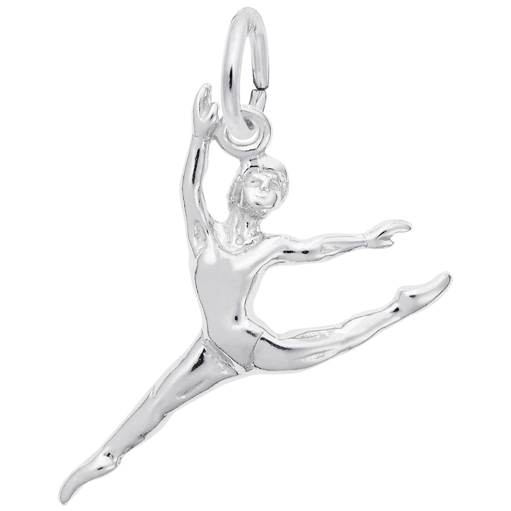 Rembrandt Charms Leaping Ballet Dancer Charm Sterling Silver