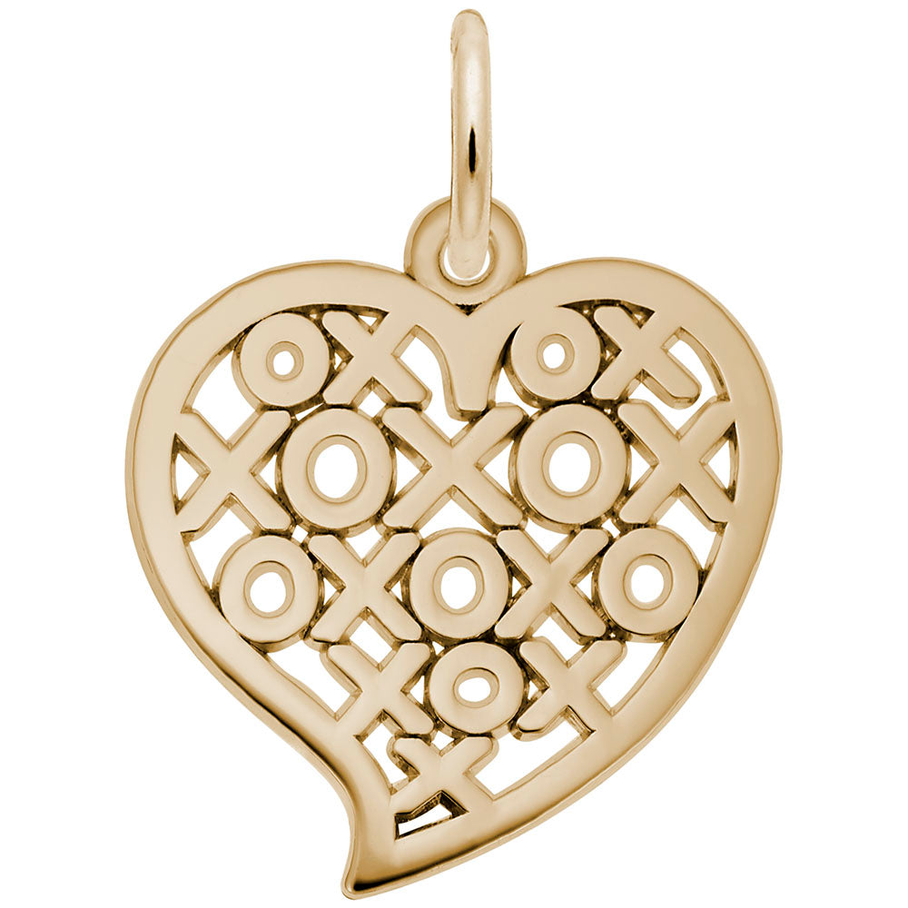 Rembrandt Charms Hugs & Kisses Heart Charm 14k Gold