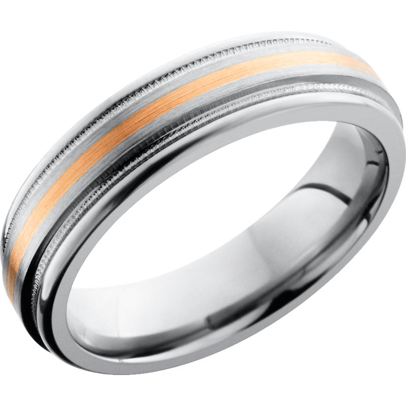 Lashbrook Rose & Titanium 6mm Men's Wedding Band