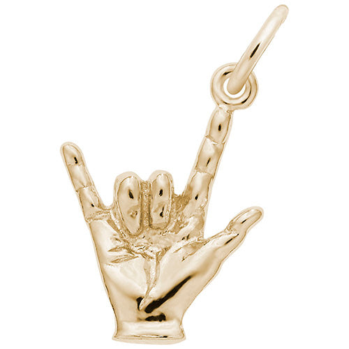 Rembrandt 14k Yellow Gold ''I Love You'' Sign Language Charm