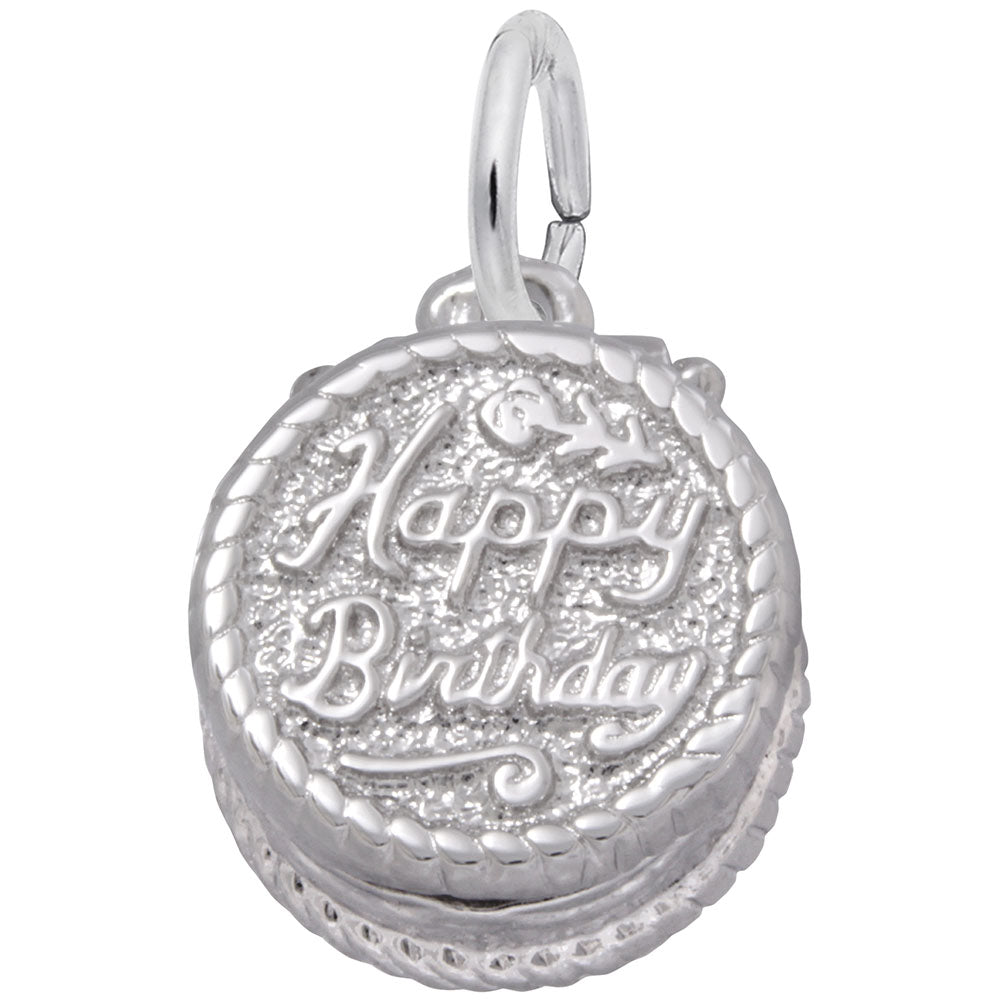 Rembrandt Charms Happy Birthday Cake Charm Sterling Silver