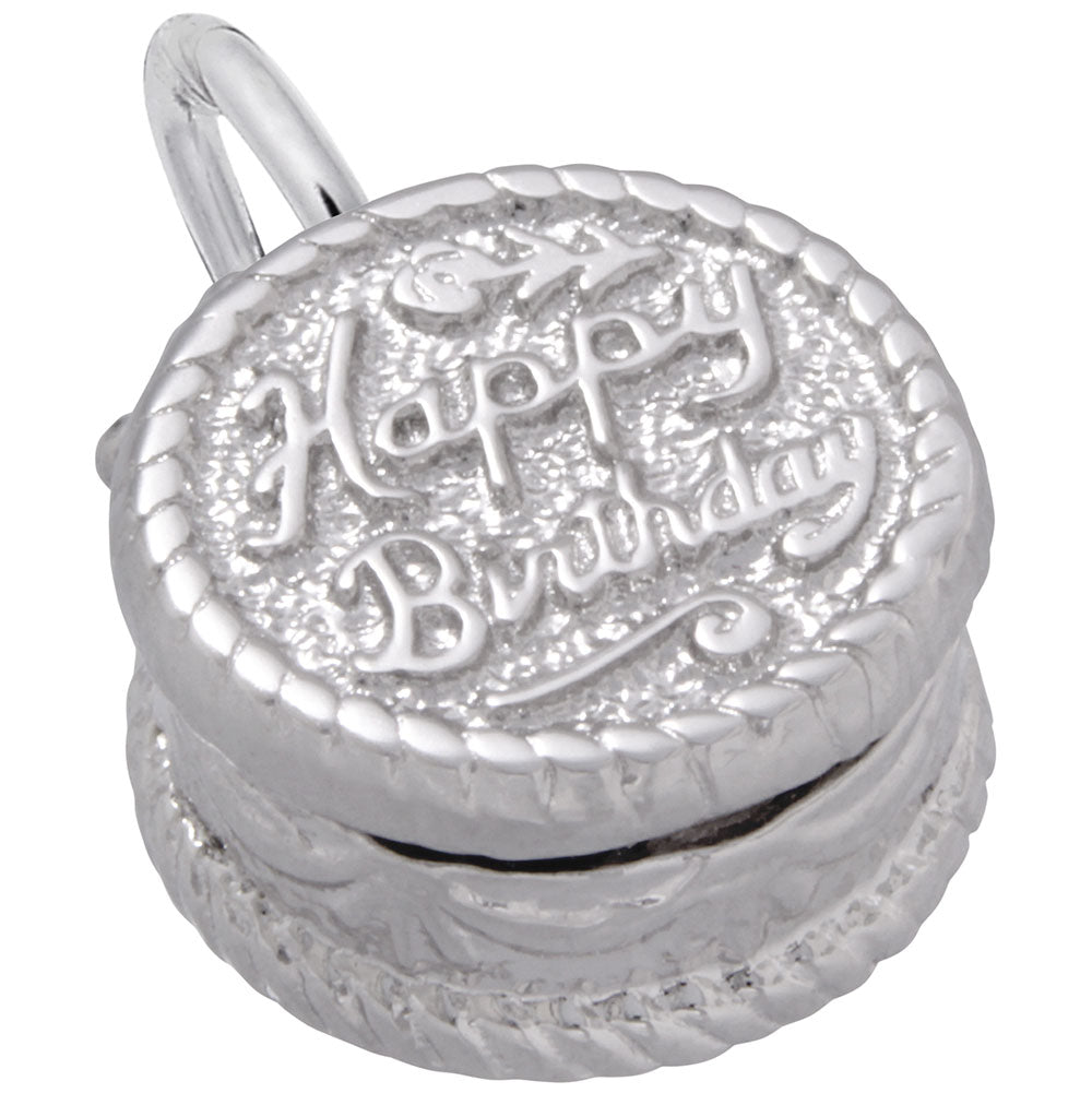 Rembrandt Charms Happy Birthday Cake Charm Sterling Silver