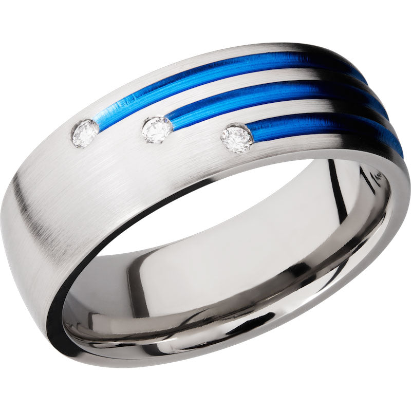 Lashbrook Titanium Diamond 8mm Men's Wedding Band