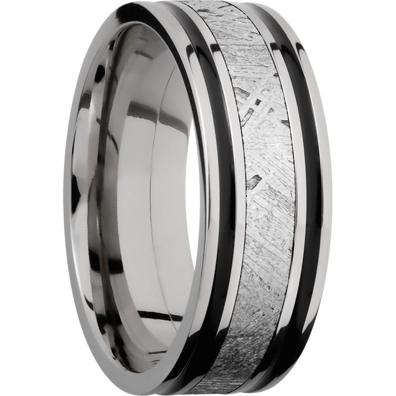 Lashbrook Titanium Meteorite 8mm Men's Wedding Band