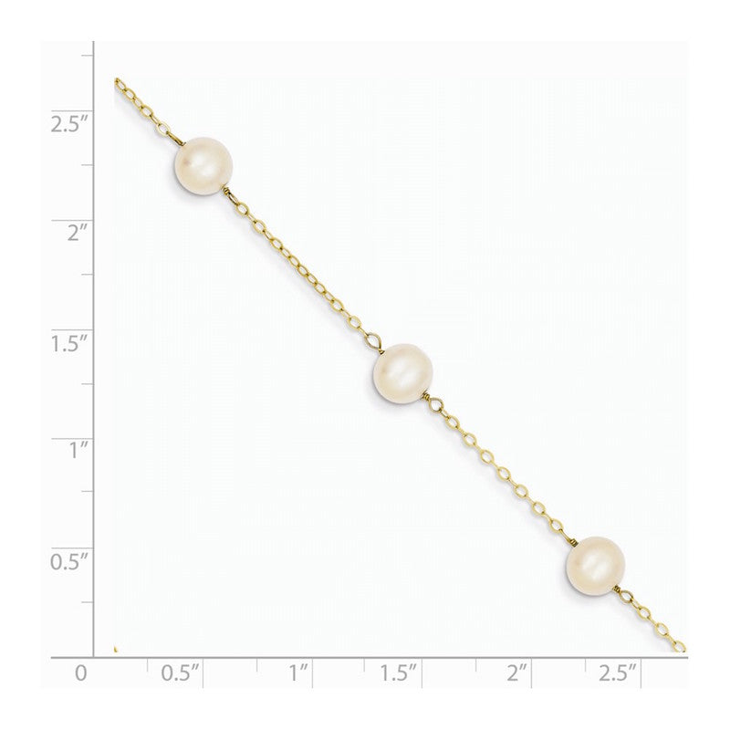 Quality Gold 14k 9 inch FW Cultured Pearl Anklet