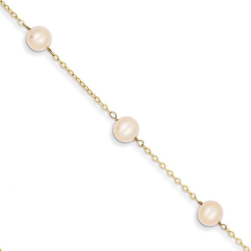 Quality Gold 14k 9 inch FW Cultured Pearl Anklet