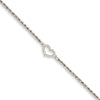 Quality Gold 14k White Gold Rope with Heart Anklet