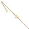 Quality Gold 14k Adjustable Heart Anklet