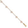 Quality Gold 14k Two Tone Adjustable Heart Anklet