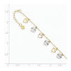 Quality Gold 14k Tri-Color Adjustable Heart Anklet