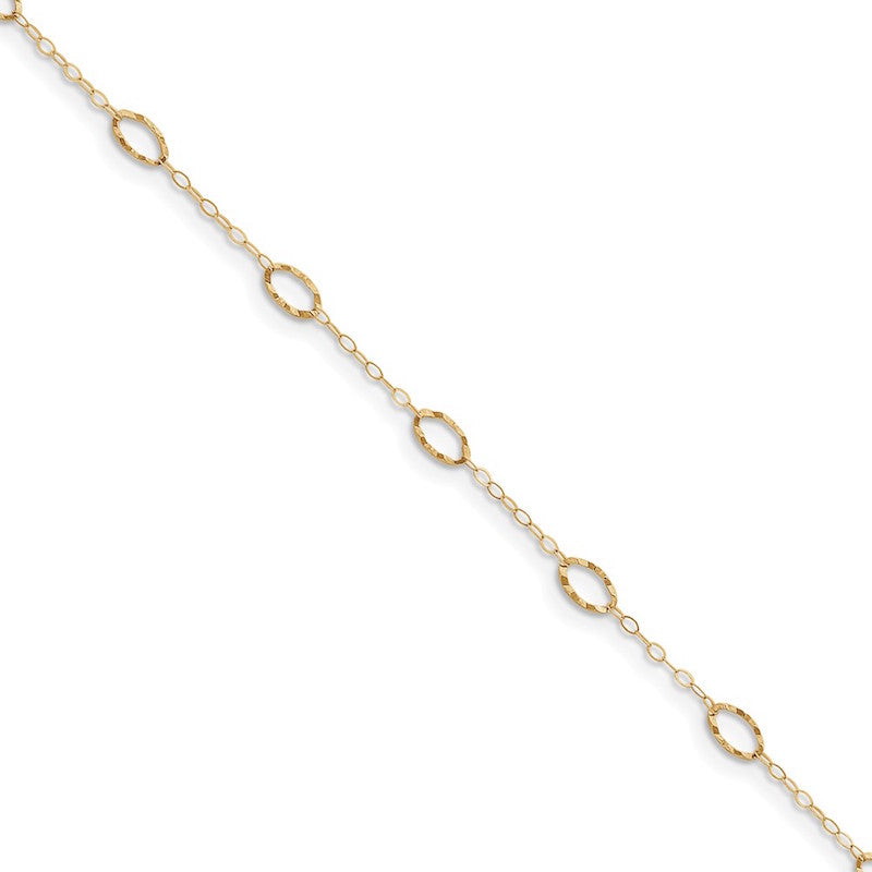 Quality Gold 14k Oval Shapes 9in with Anklet