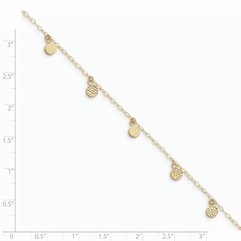 Quality Gold 14k Hollow Dangle Circle with Anklet
