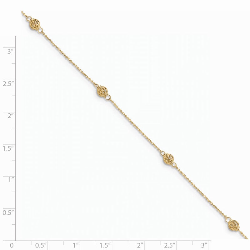 Quality Gold 14k Bead with Anklet