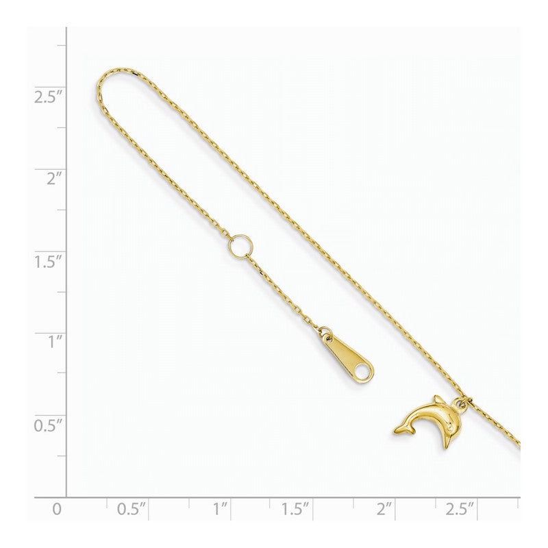 Quality Gold 14k Dolphin Charm Anklet