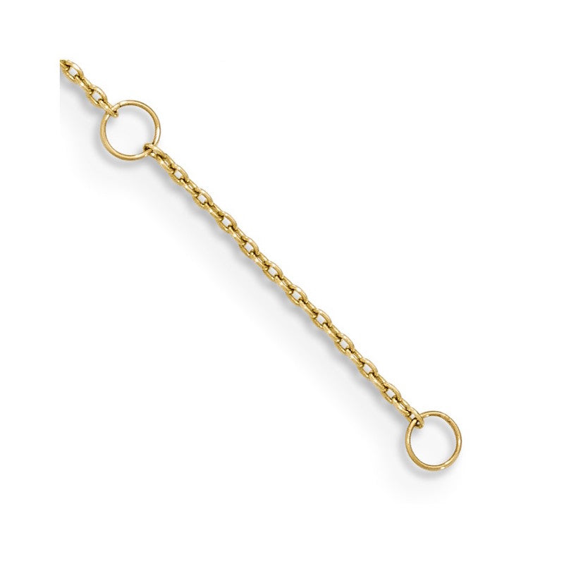 Quality Gold 14k Gold Textured and Polished Heart Anklet