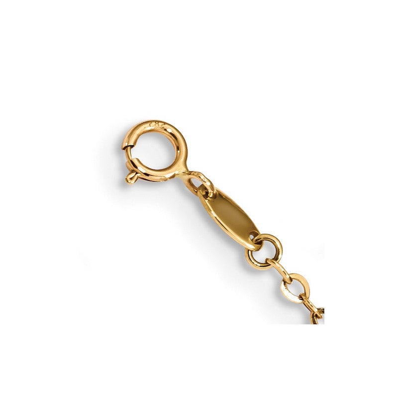 Quality Gold 14k Gold Polished & Textured Star Anklet