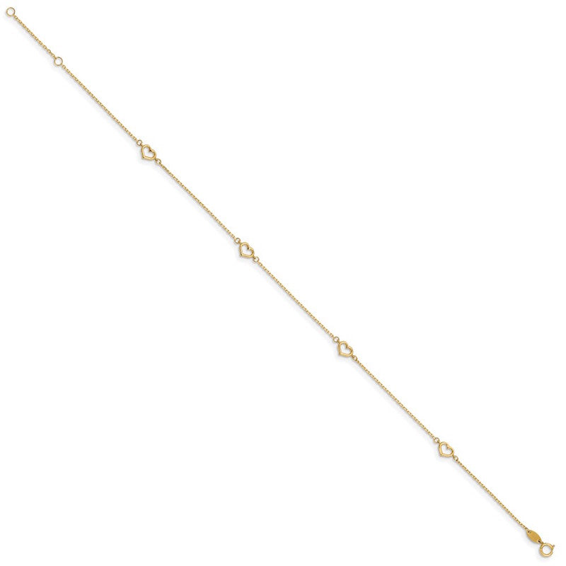 Quality Gold 14k Heart Anklet