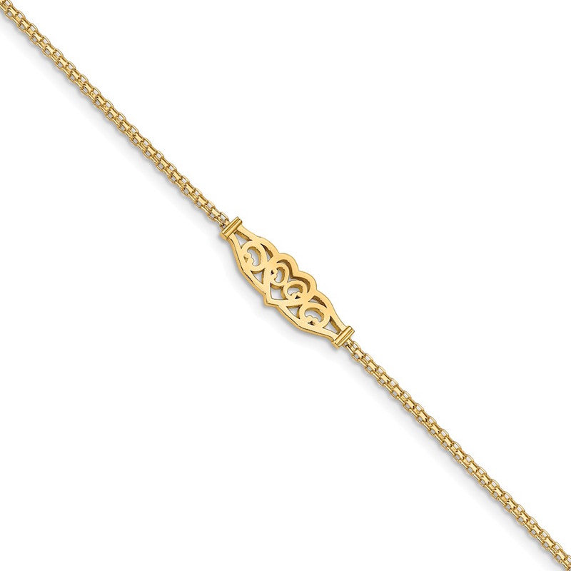 Quality Gold 14k Heart Anklet