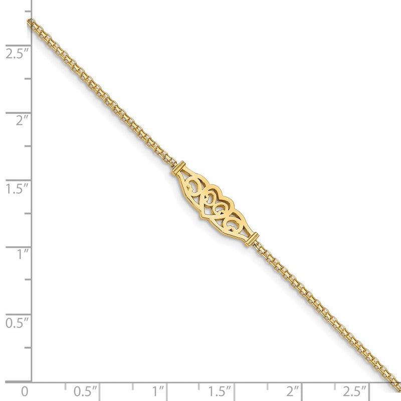 Quality Gold 14k Heart Anklet